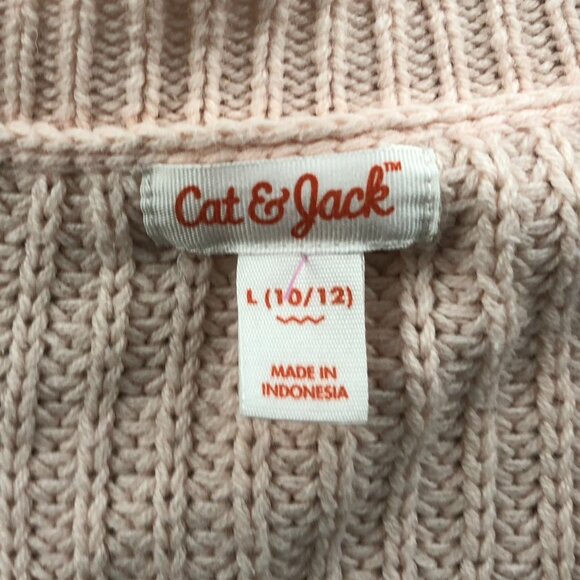 Cat & Jack Girls Cardigan Sweater Large V-Neck Pink Button-Up Cozy Knit Casual - Picture 3 of 9